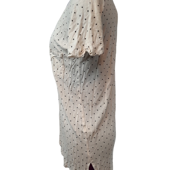 We‎ The Free Tunic Tee-Shirt Cream with Navy Polka Dots Size Small Women's - Picture 3 of 6